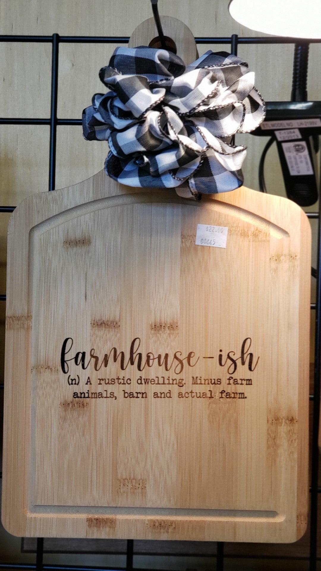 Cutting Board - Bamboo - 16 x 9 Paddle Board - Farmhouse-ish