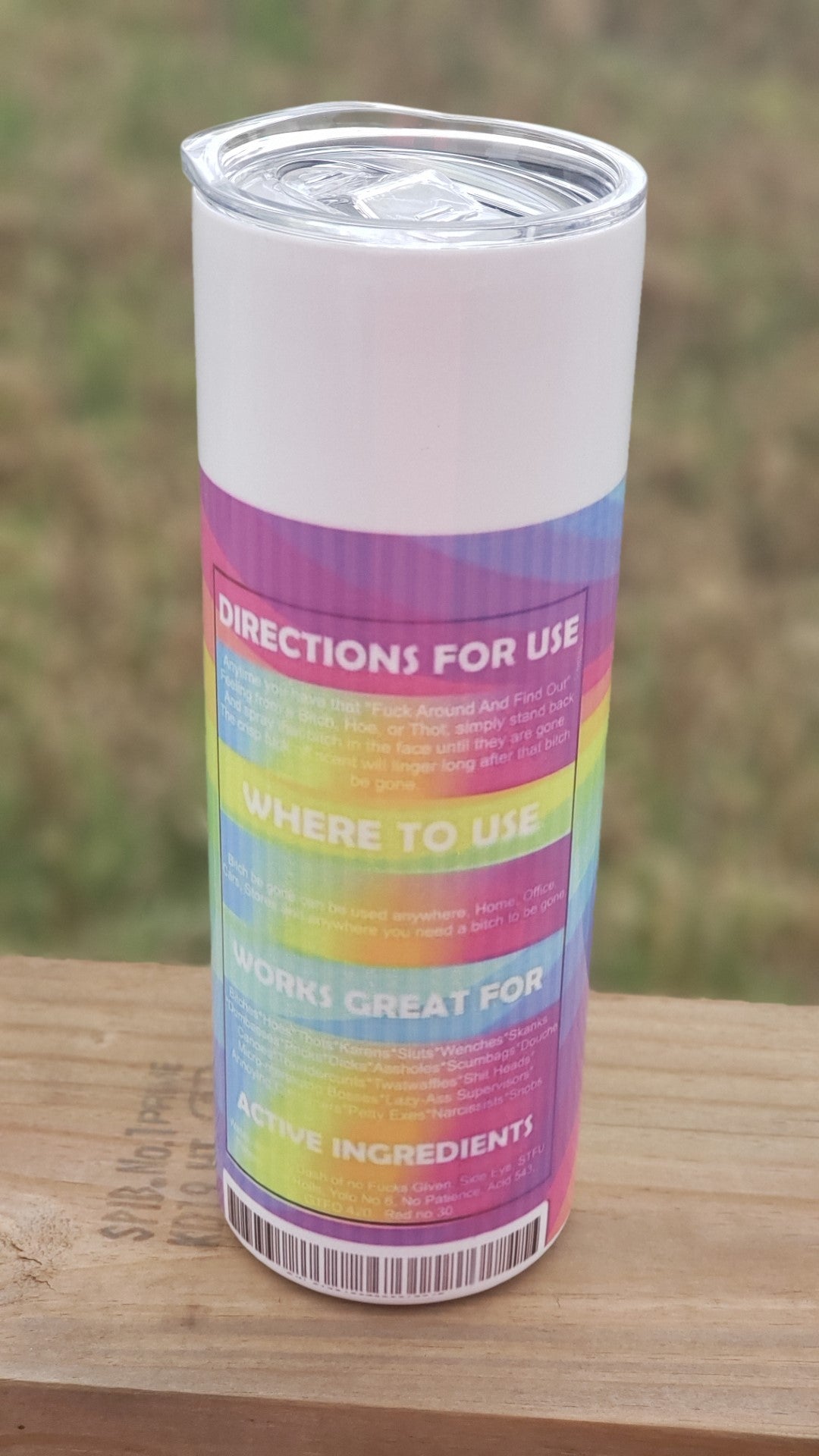 Tumbler - Bitch Be Gone Tumbler Rainbow Colors