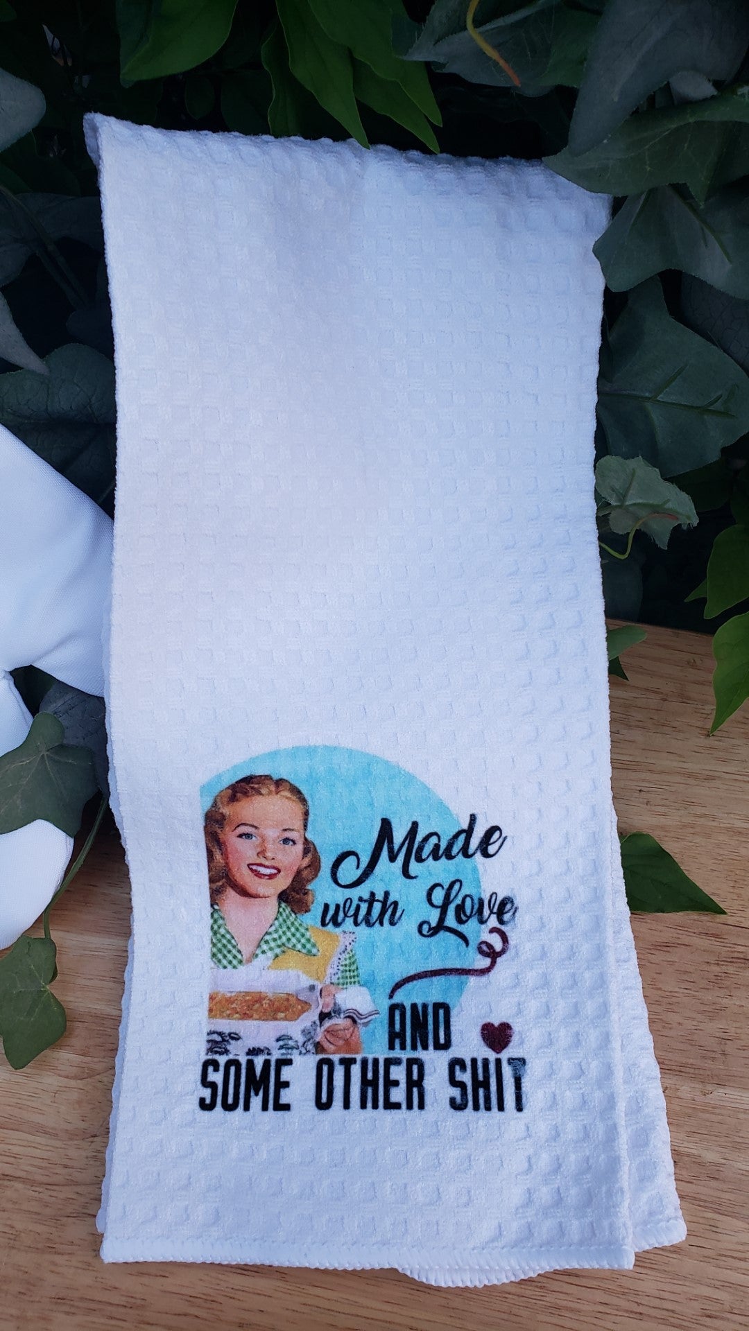 Waffle Towel - Made with Love and some other Shit