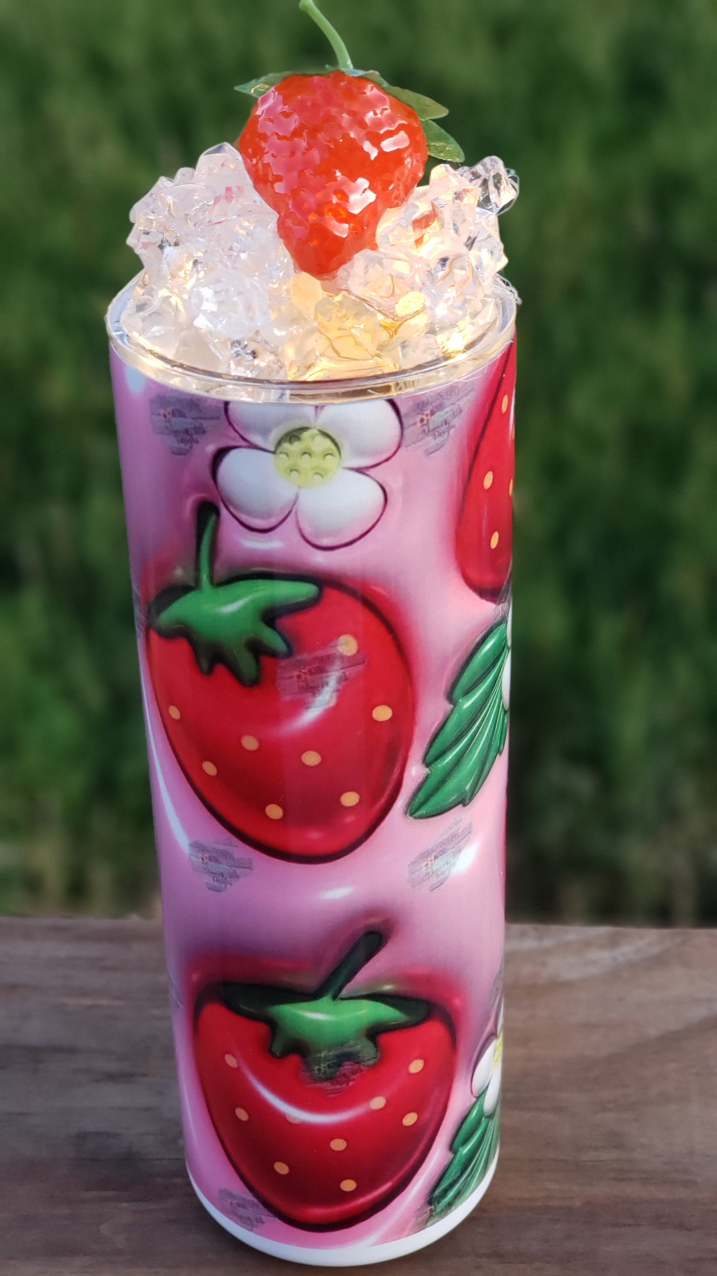 Tumbler - Strawberry with Flowers