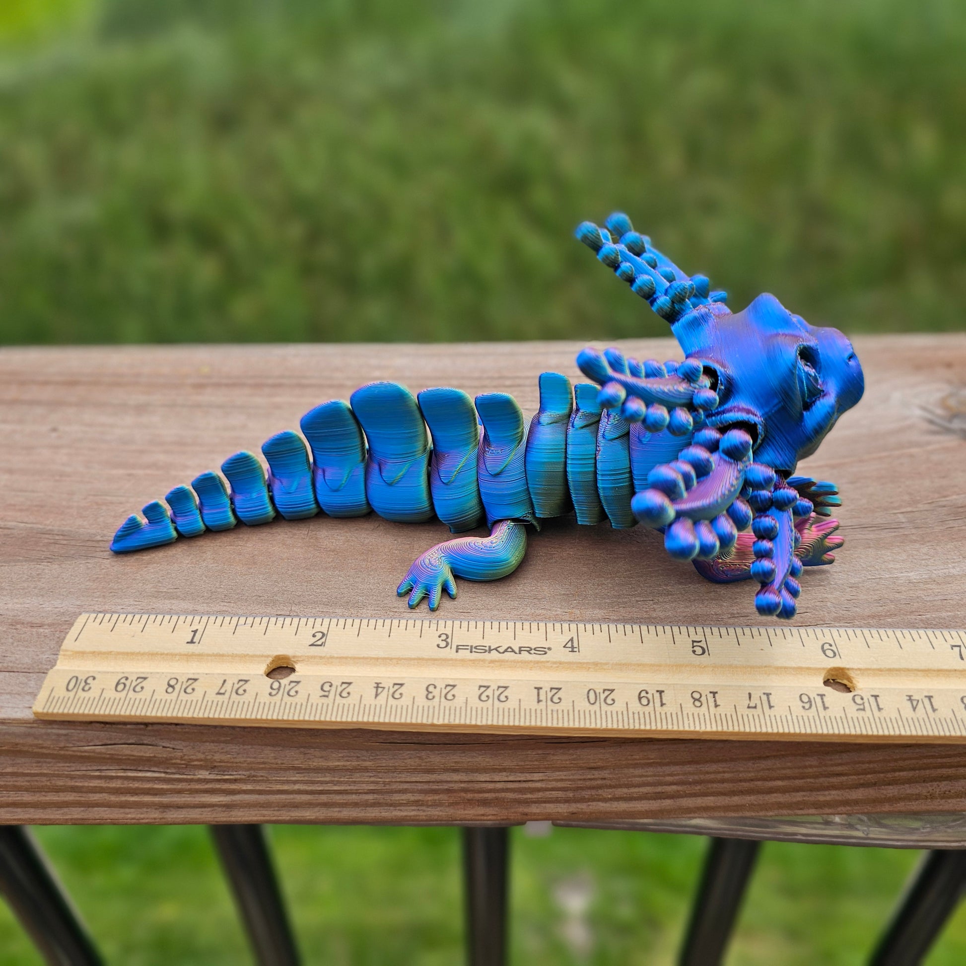 3D Printed Axolotl Minnesota Dragon  Muti color, Iridescent, color changing, rainbow colors, toy, cheap, inexpensive, colorful, articulating