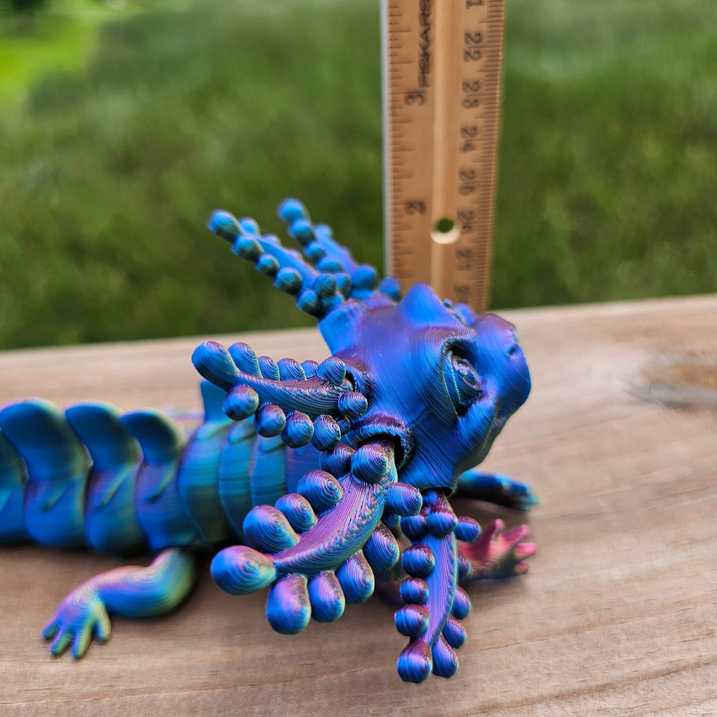 3D Printed Axolotl Minnesota Dragon  Muti color, Iridescent, color changing, rainbow colors, toy, cheap, inexpensive, colorful, articulating