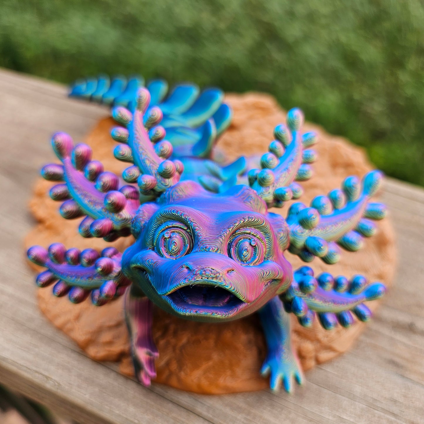 3D Printed Axolotl Minnesota Dragon  Muti color, Iridescent, color changing, rainbow colors, toy, cheap, inexpensive, colorful, articulating