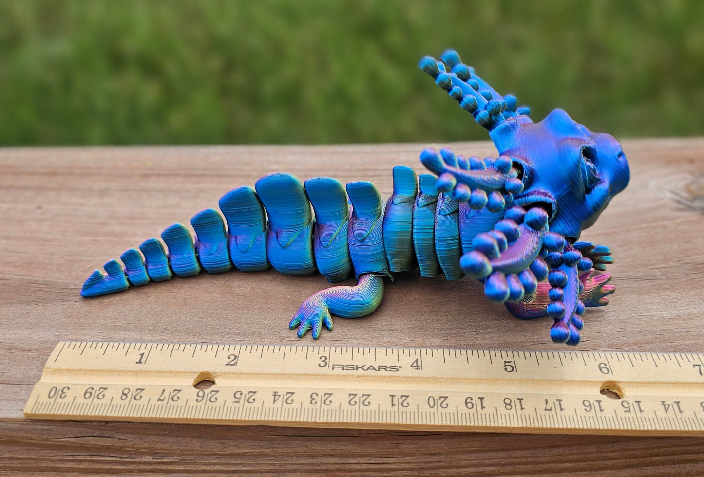3D Printed Axolotl Minnesota Dragon  Muti color, Iridescent, color changing, rainbow colors, toy, cheap, inexpensive, colorful, articulating