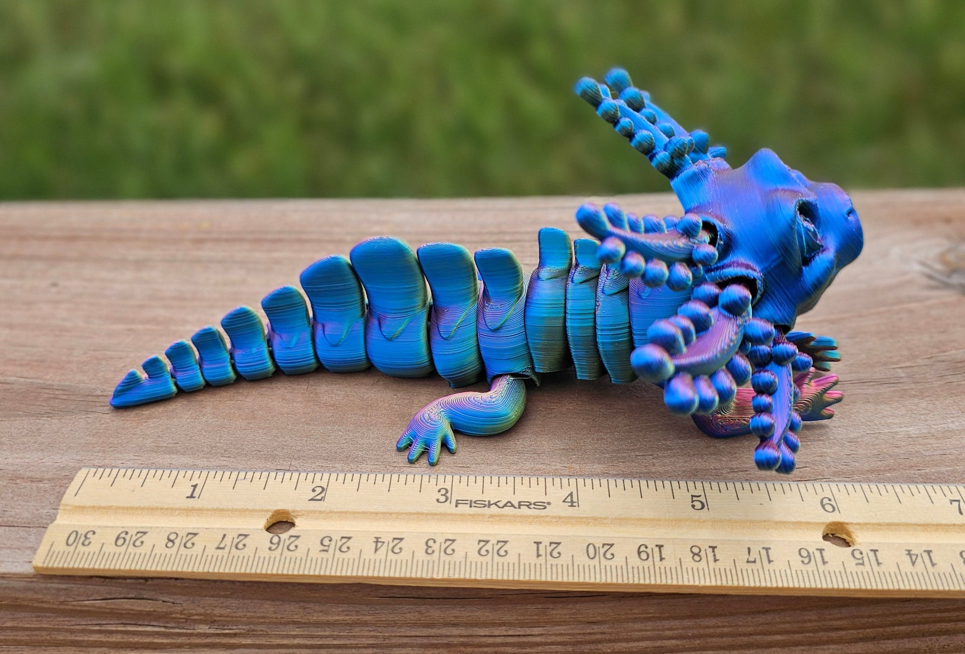 3D Printed Axolotl Minnesota Dragon  Muti color, Iridescent, color changing, rainbow colors, toy, cheap, inexpensive, colorful, articulating