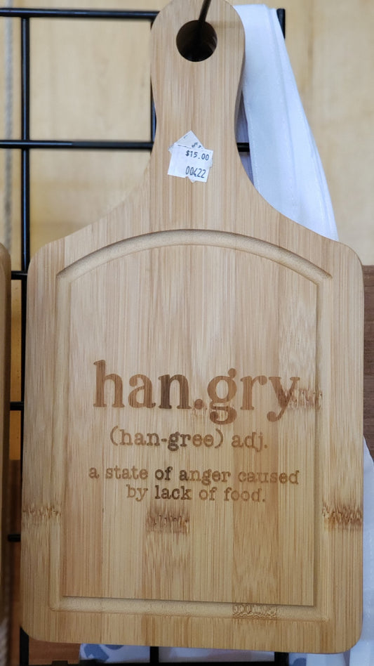 Cutting Board - Bamboo - 14 x 7 with Drip Ring - Hangry