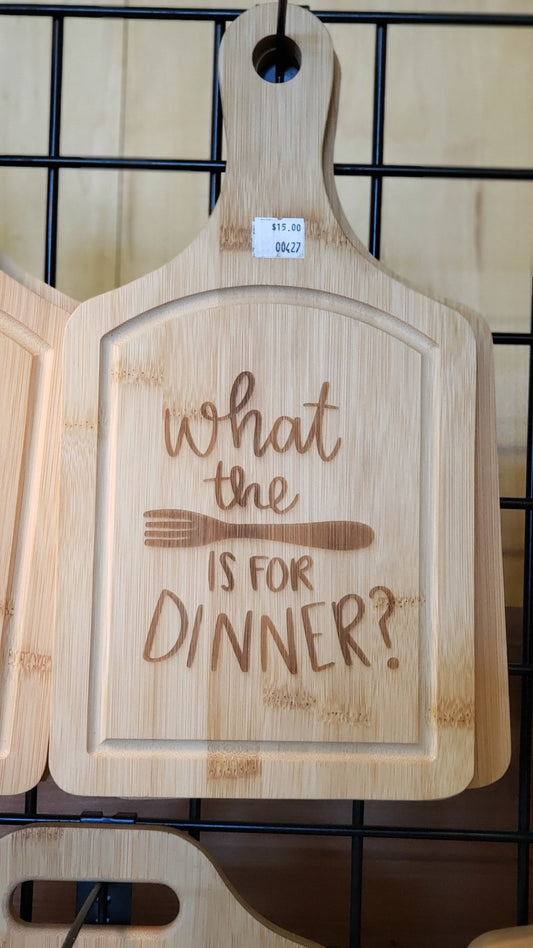 Cutting Board - Bamboo - What the fork is for dinner