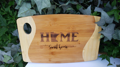 Cutting Board - 18 x 12 - Bamboo Two Toned- Home Sweet Home MN