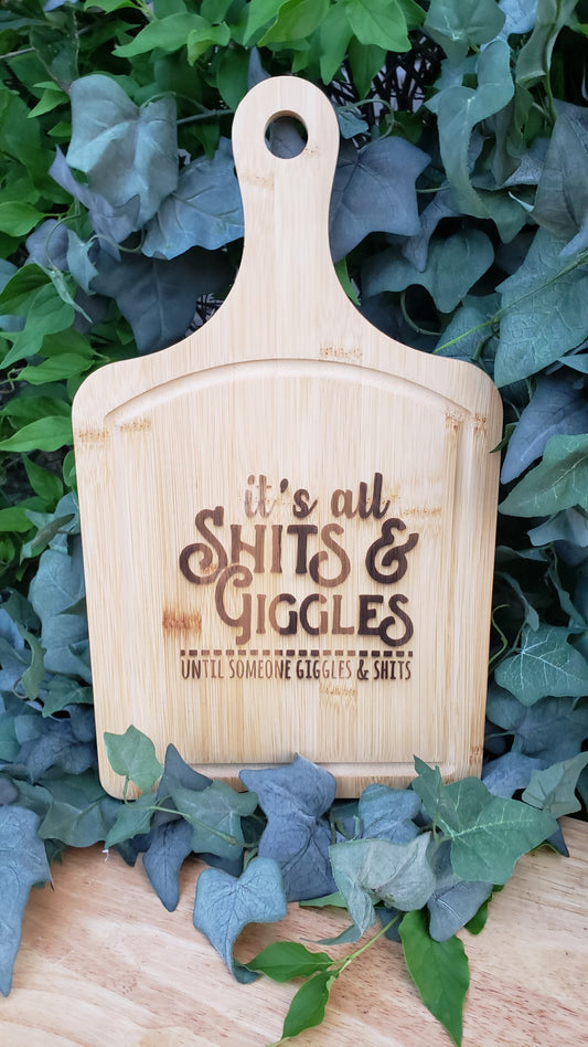 Cutting Board - Paddle Board- 16 x 9 - Bamboo - Shits and Giggles