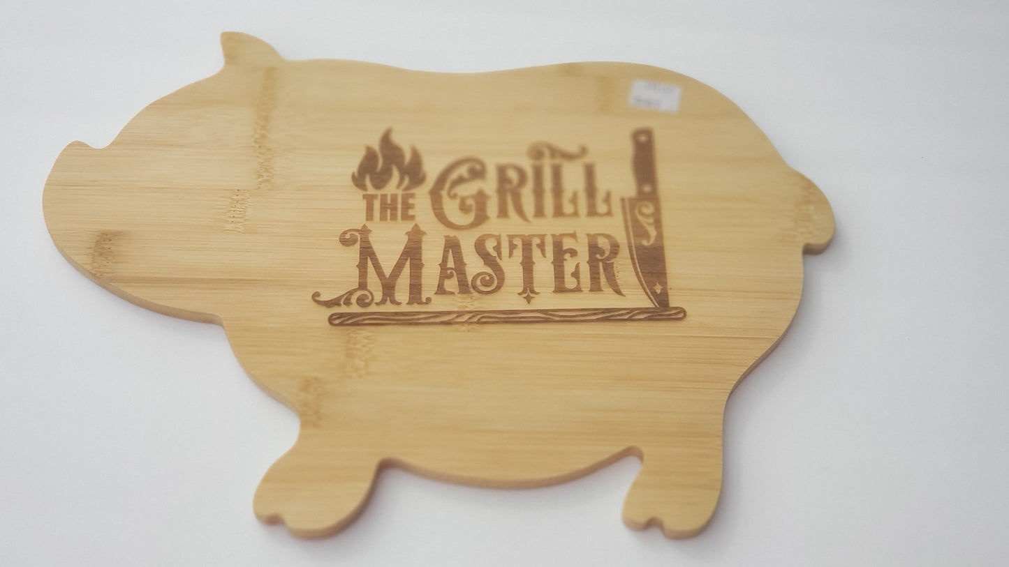 Cutting Board - Bamboo - Pig - Grill Master
