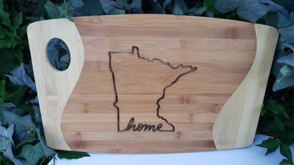 Cutting Board - 18 x 12 - Bamboo Two Toned- Home Silhouette