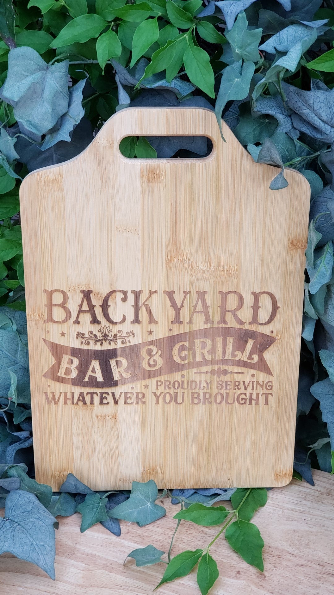 Cutting Board - 15 x 10 - Bamboo -Backyard BBQ