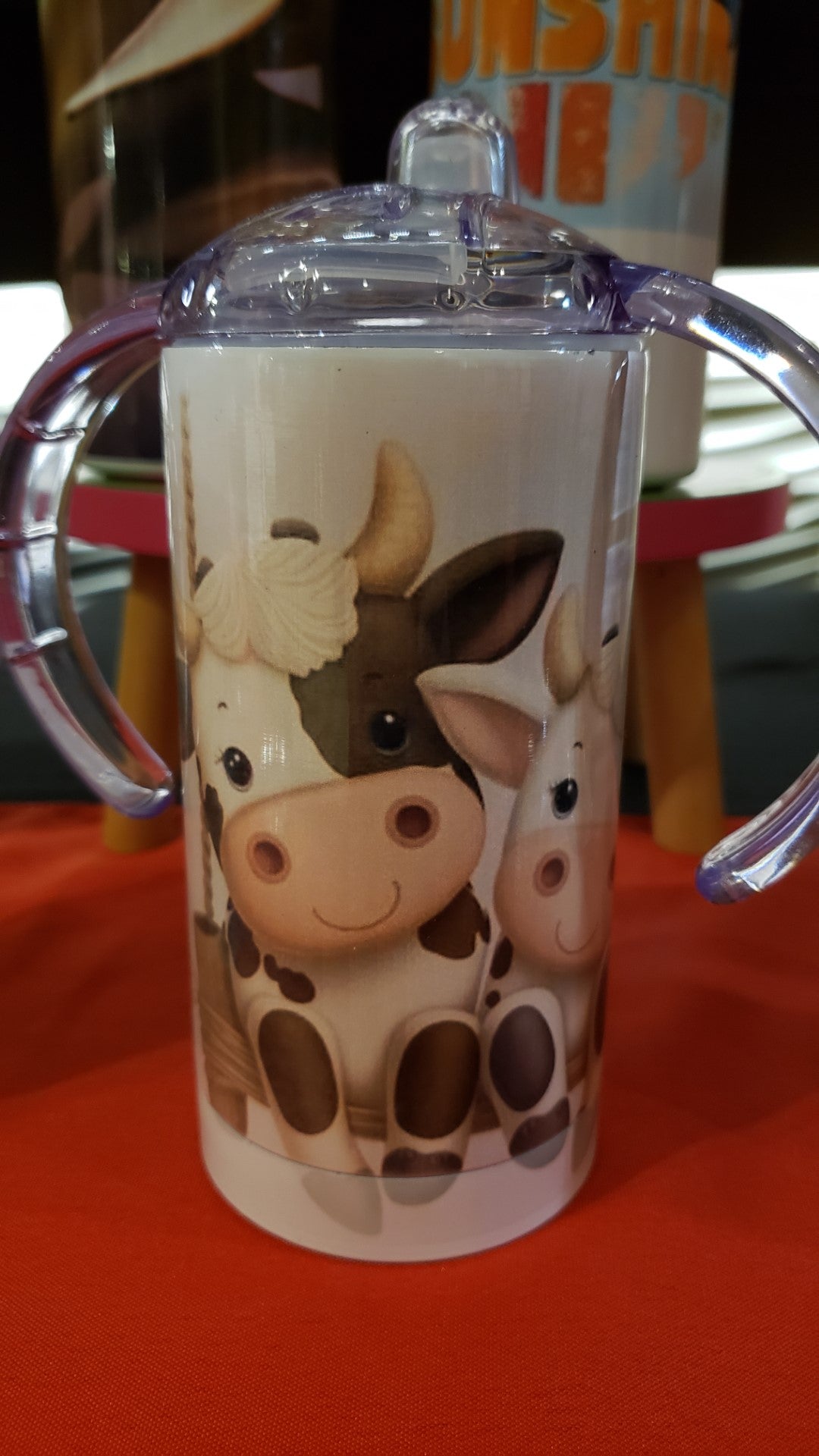 Sippy Cup -Cows on a Swing