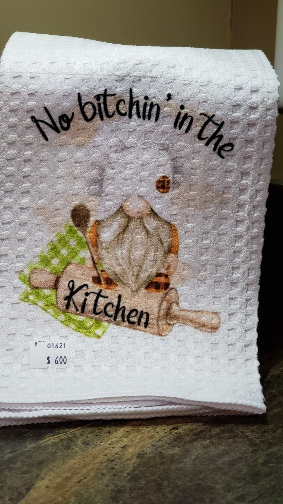 Waffle Towel - Gnome No Bitchin' in the Kitchen