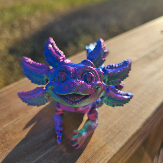 3D Printed Axolotl Minnesota Dragon  Muti color, Iridescent, color changing, colorful, fun, gift, toy