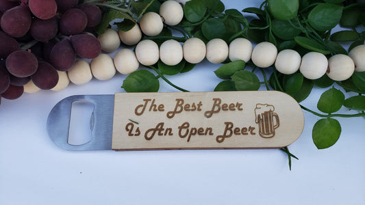 bottle opener cap bartender gift wedding customized personalized wood thick pocket beer 